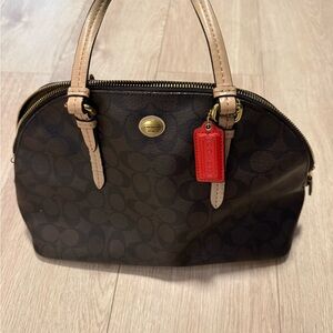 COACH Peyton Signature Cora Domed Satchel Handbag F26184